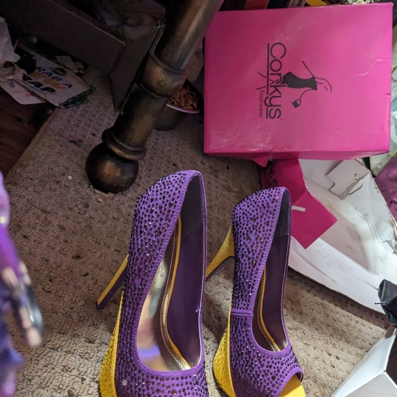 Liliana rhinestone purple heels - Picture 2 of 8